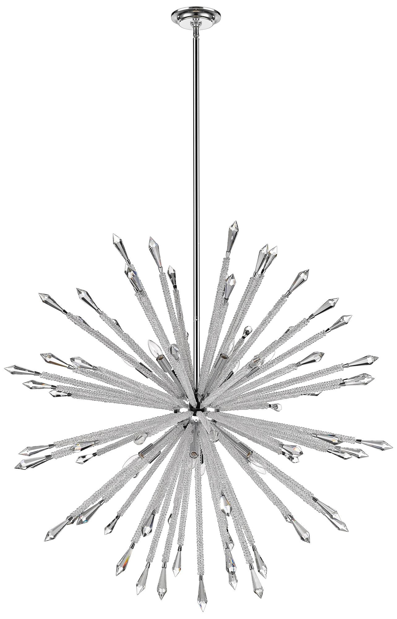 Soleia 47" Wide Chrome 12-Light Sputnik Chandelier