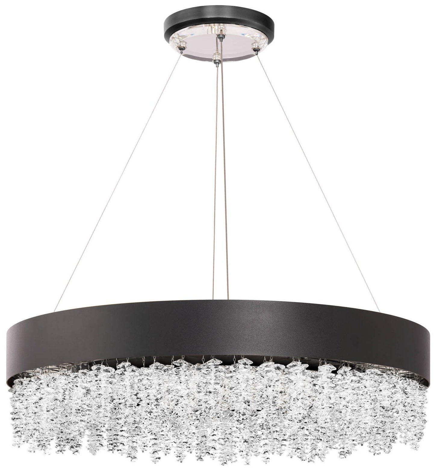 Soleil 7"H x 26"W 1-Light Crystal Pendant in Black