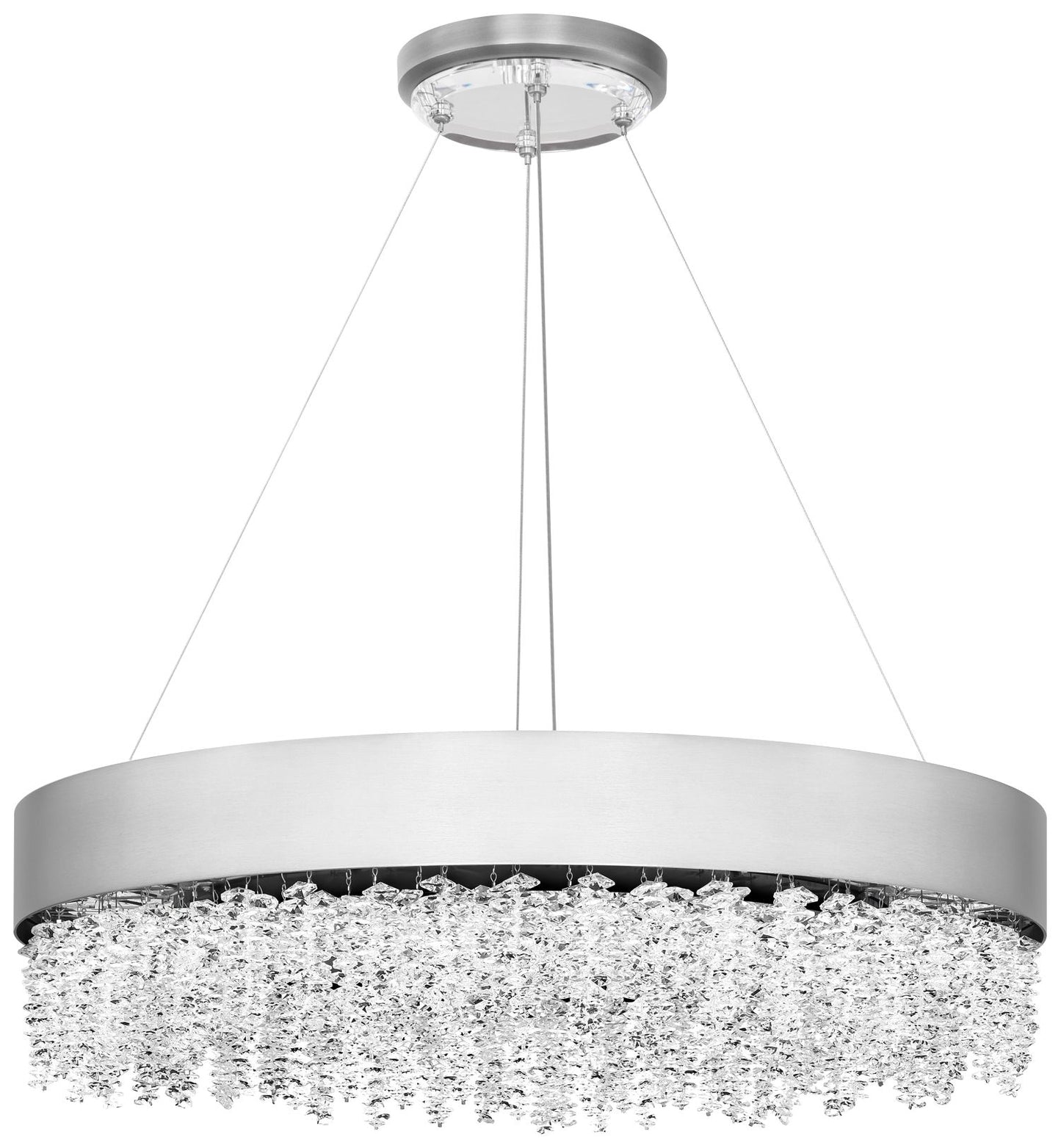 Soleil 7"H x 26"W 1-Light Crystal Pendant in Polished Nickel