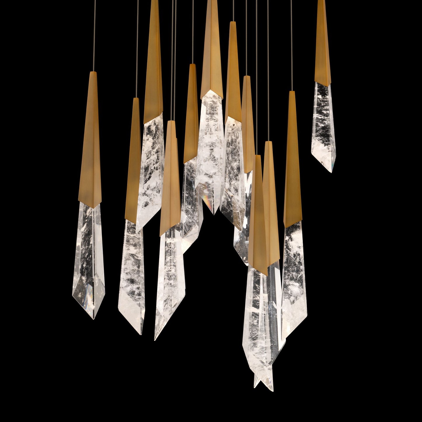 Solitude 22"H x 20"W 13-Light Crystal Multi-Light Pendant in Aged