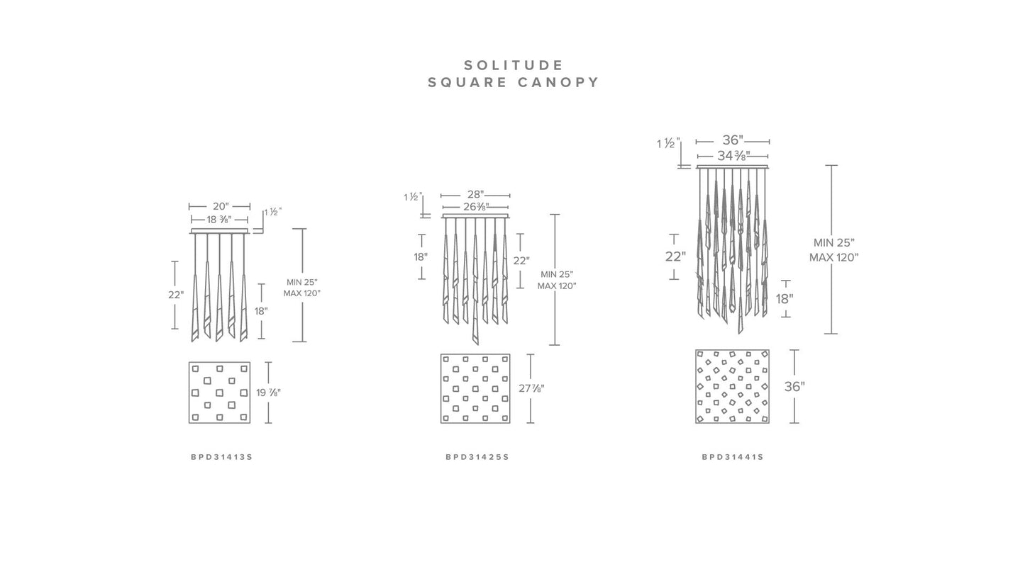 Solitude 22"H x 20"W 13-Light Crystal Multi-Light Pendant in Anti