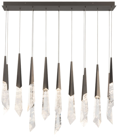 Solitude 22"H x 40"W 14-Light Crystal Multi-Light Pendant in Anti