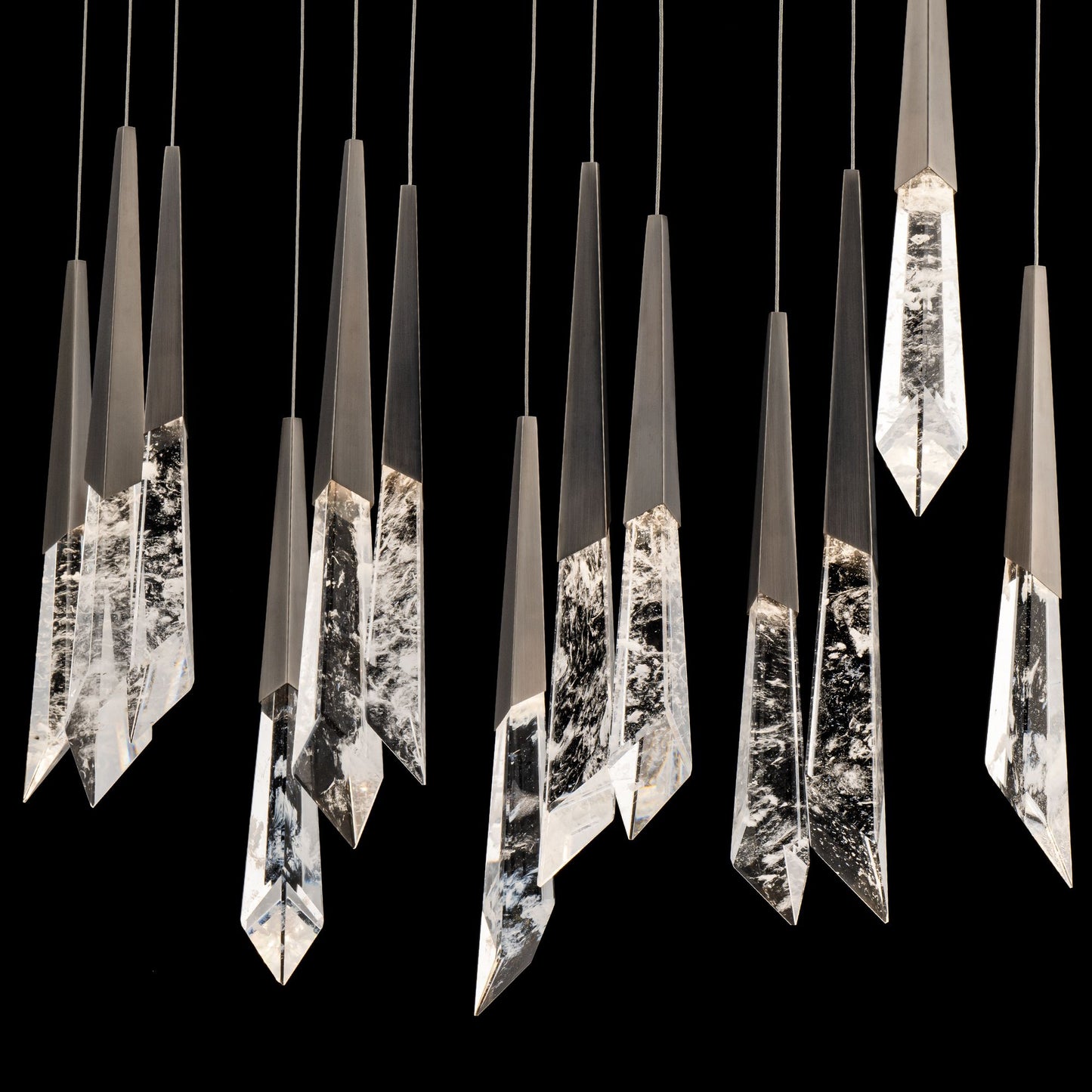 Solitude 22"H x 40"W 14-Light Crystal Multi-Light Pendant in Anti