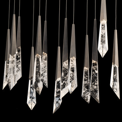 Solitude 22"H x 40"W 14-Light Crystal Multi-Light Pendant in Anti