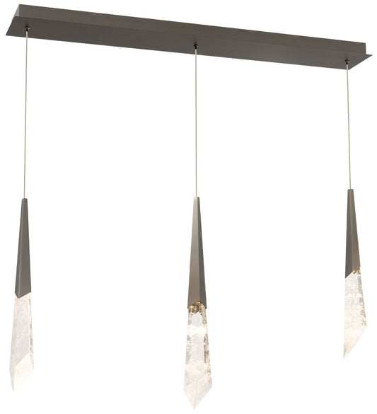 Solitude 22"H x 40"W 3-Light Crystal Multi-Light Pendant in Antiq