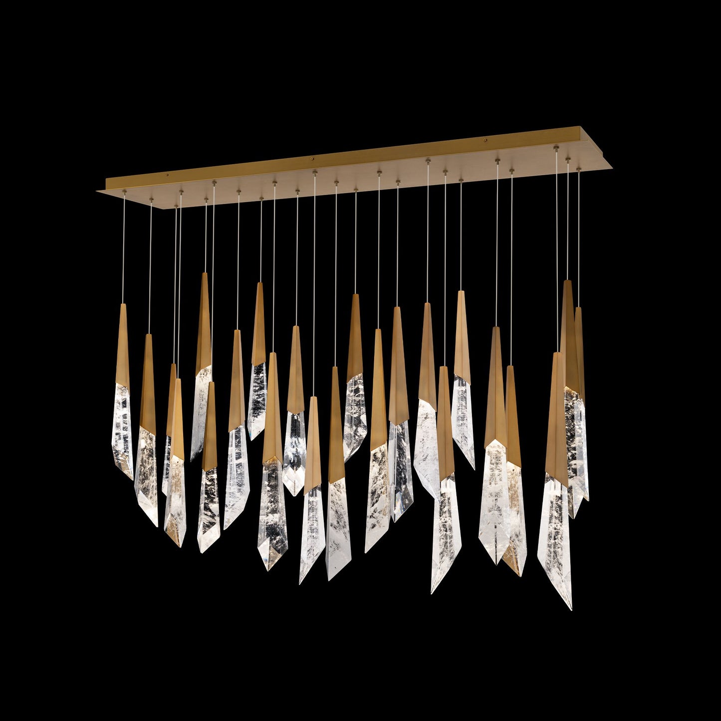 Solitude 22"H x 53"W 23-Light Crystal Multi-Light Pendant in Aged