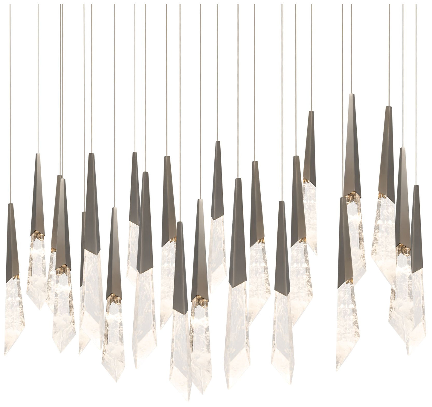 Solitude 22"H x 53"W 23-Light Crystal Multi-Light Pendant in Anti
