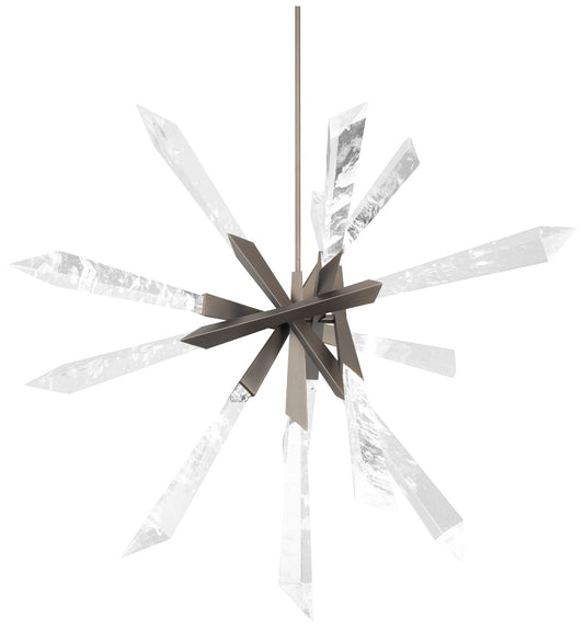 Solitude 35 1/2"W Antique Nickel Crystal LED Pendant Light