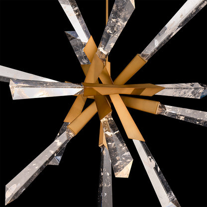 Solitude 41.5"H x 48"W 12-Light Crystal Chandelier in Aged Brass