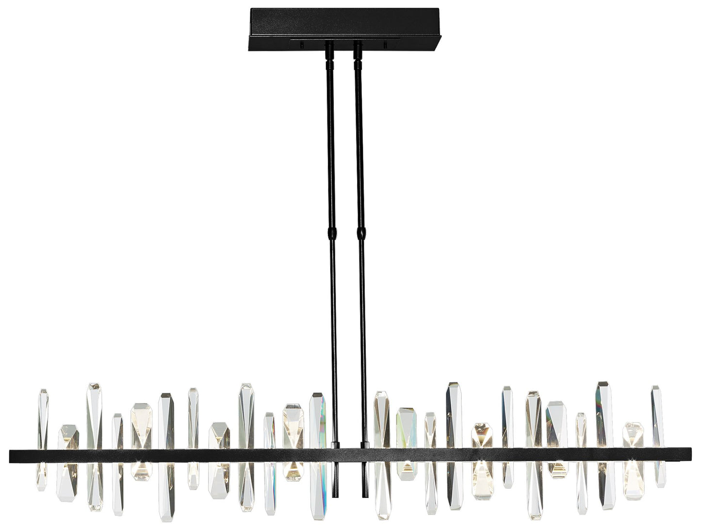 Solitude 51.9" Black & Crystal Long LED Pendant