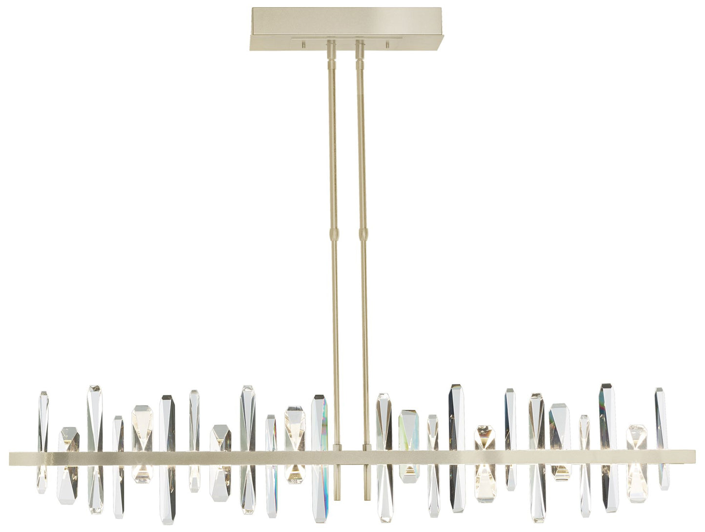 Solitude 51.9" Modern Brass & Crystal Long LED Pendant