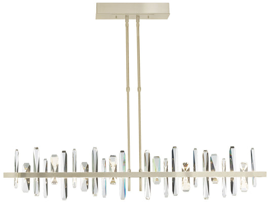 Solitude 51.9" Modern Brass & Crystal Long LED Pendant