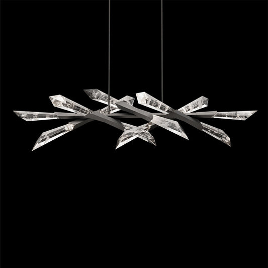 Solitude 59 1/2" Wide Antique Silver LED Island Chandelier