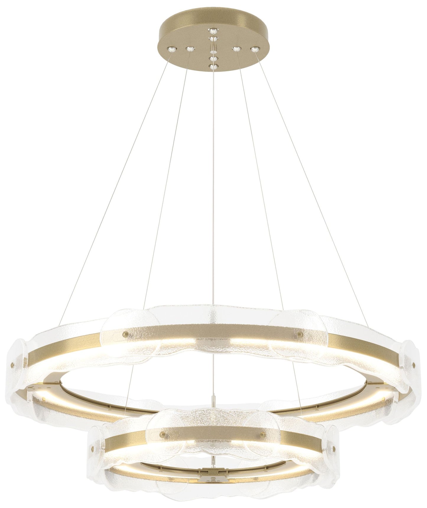 Solstice 36.6"W Tiered Brass Standard LED Pendant w/ Clear Glass Shade