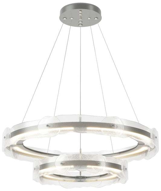 Solstice 36.6"W Tiered  Standard LED Pendant w/ Clear Glass Shade