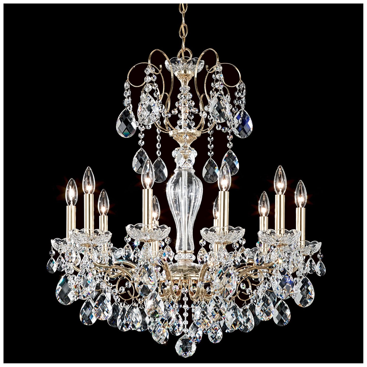 Sonatina 29.5"H x 25.5"W 10-Light Crystal Chandelier in Polished