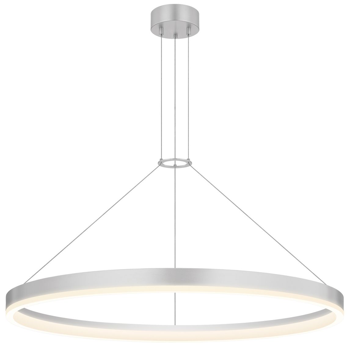 Sonneman Corona 31 1/2"W Satin Aluminum LED Pendant Light