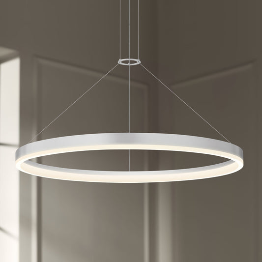 Sonneman Corona 31 1/2"W Satin Aluminum LED Pendant Light