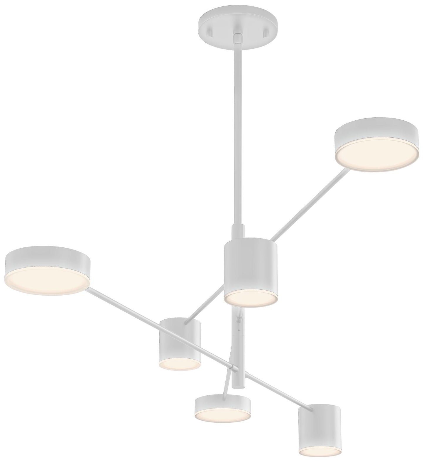 Sonneman Counterpoint 45"W Satin White 6-Light LED Pendant