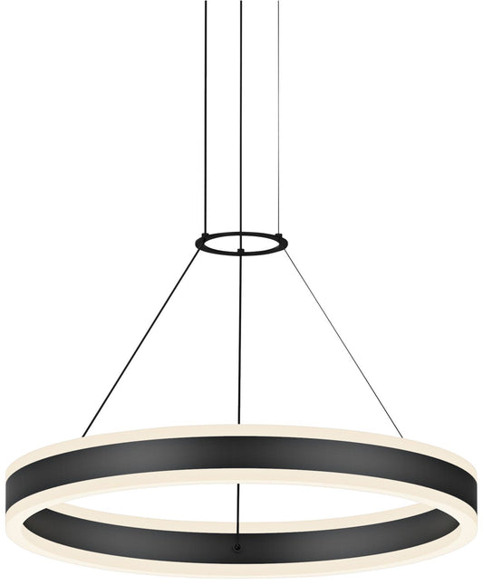 Sonneman Double Corona 23 3/4" Satin Black 2-Light LED Ring Pendant