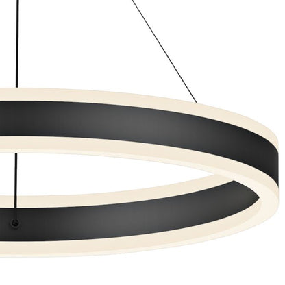 Sonneman Double Corona 23 3/4" Satin Black 2-Light LED Ring Pendant