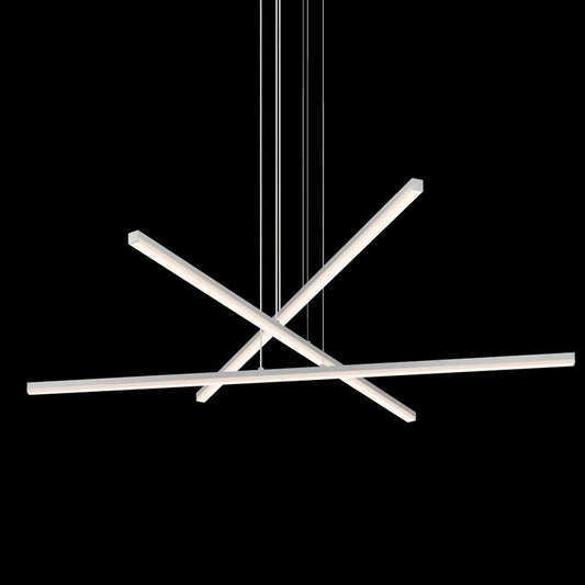 Sonneman Stix 39 1/2"W Satin Aluminum 3-Light LED Pendant