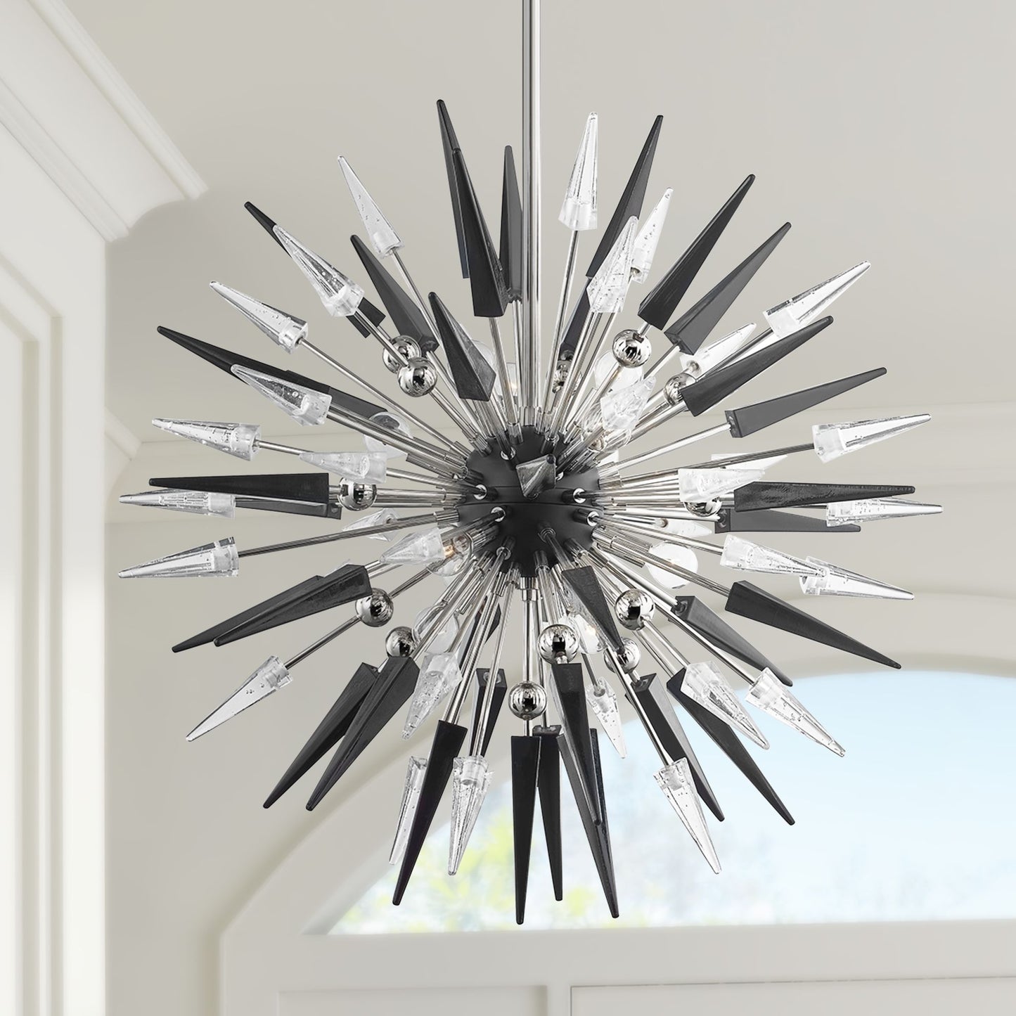 Sparta 32" Wide Polished Nickel 12-Light Sputnik Chandelier