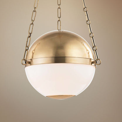 Sphere No.2 16 1/2" Wide Aged Brass Pendant Light