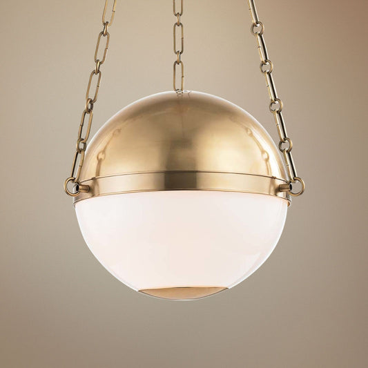 Sphere No.2 16 1/2" Wide Aged Brass Pendant Light