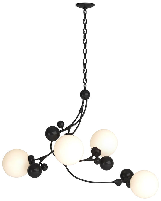 Sprig Pendant - Black Finish - Opal Glass