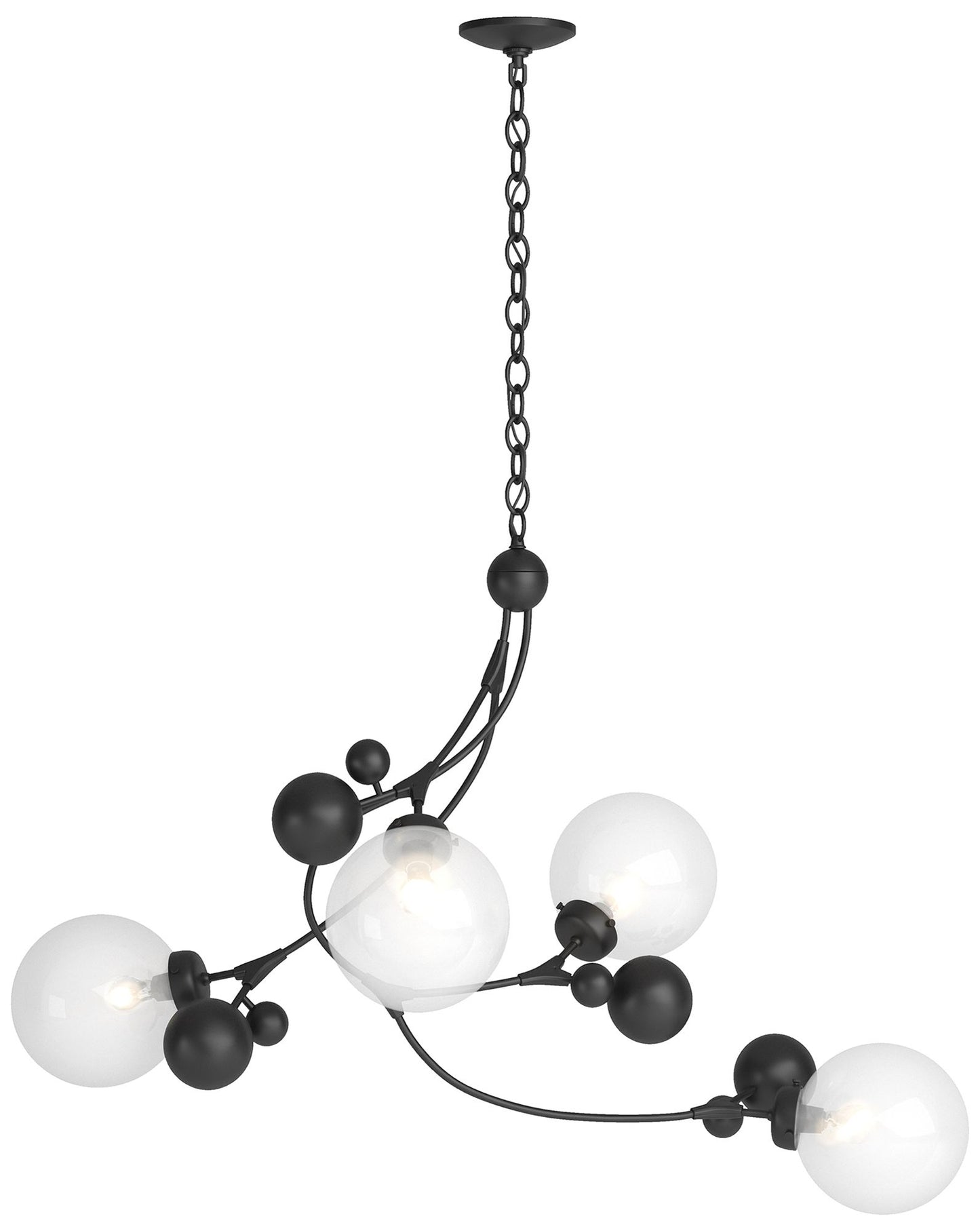 Sprig Pendant - Black Finish - Opaline