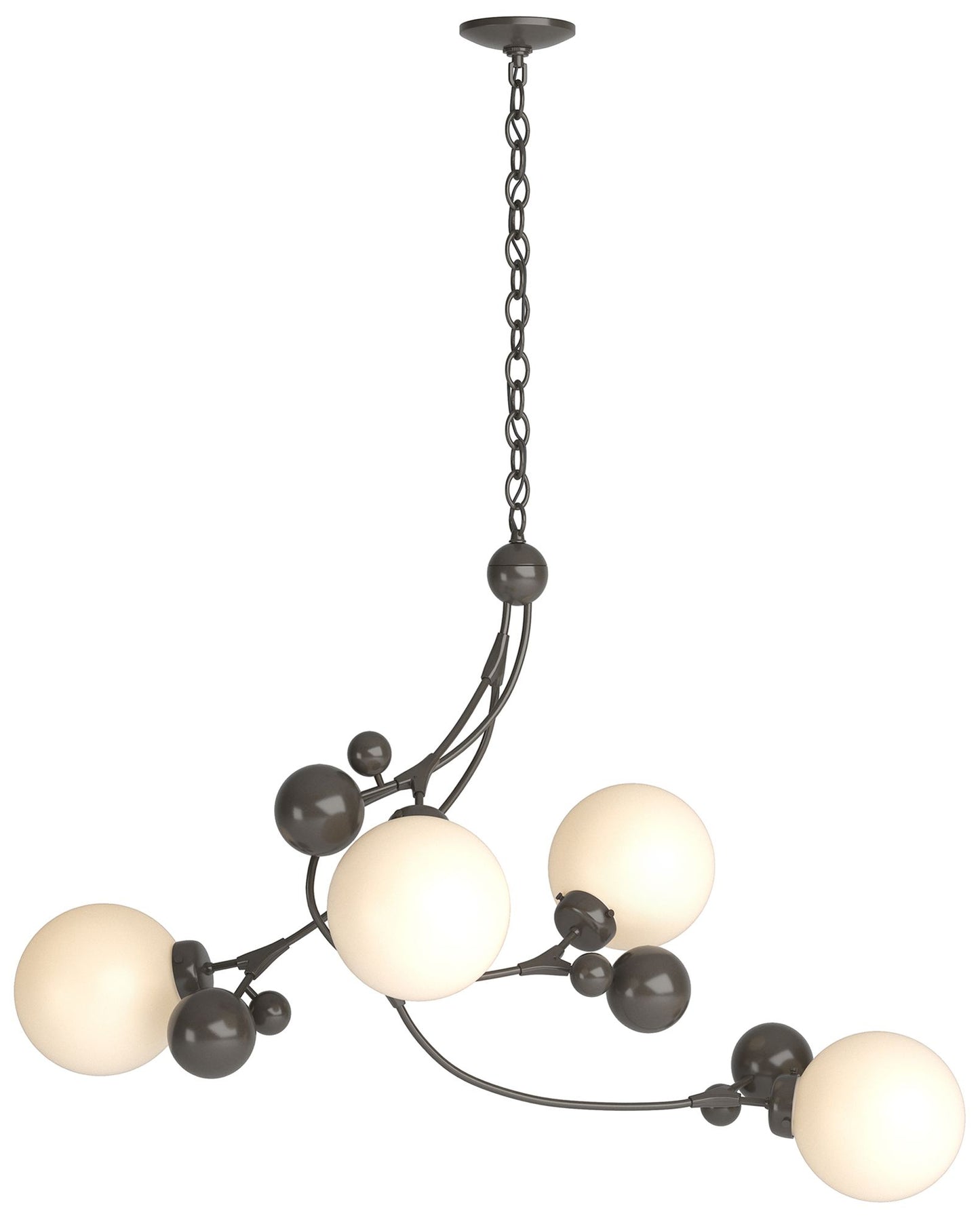 Sprig Pendant - Dark Smoke Finish - Opal Glass