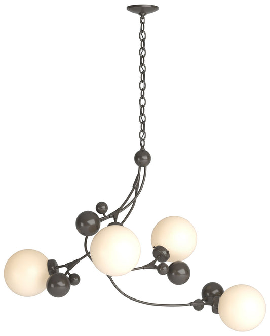 Sprig Pendant - Dark Smoke Finish - Opal Glass