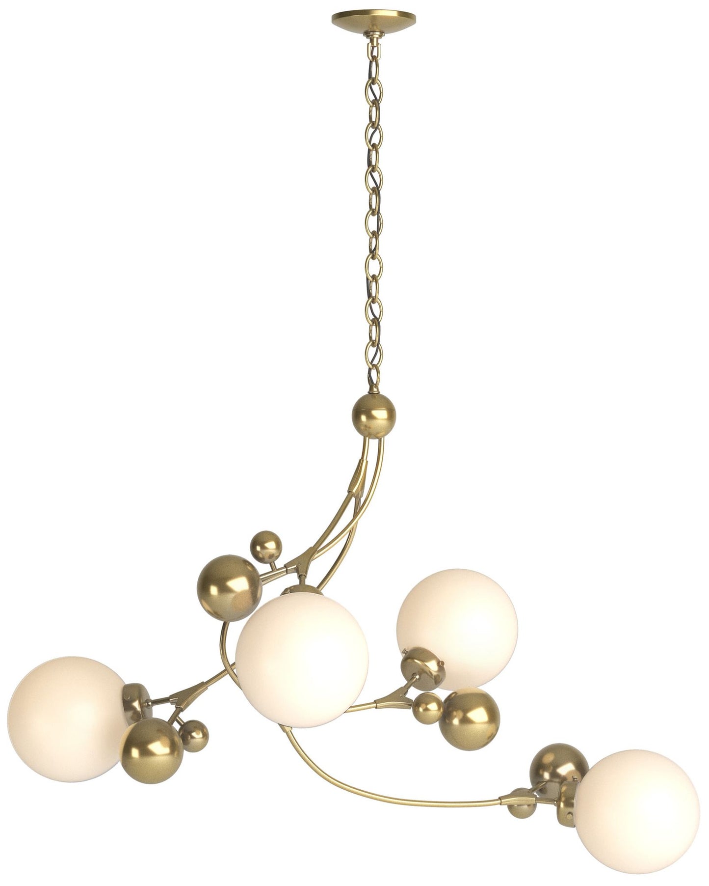 Sprig Pendant - Modern Brass - Opal Glass