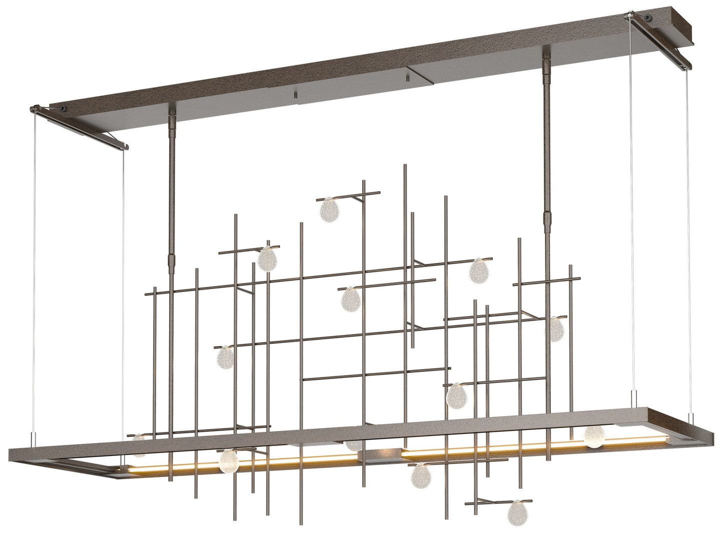 Spring 53.4"W Oil Rubbed Bronze Standard LED Pendant w/ Clear Bubble S