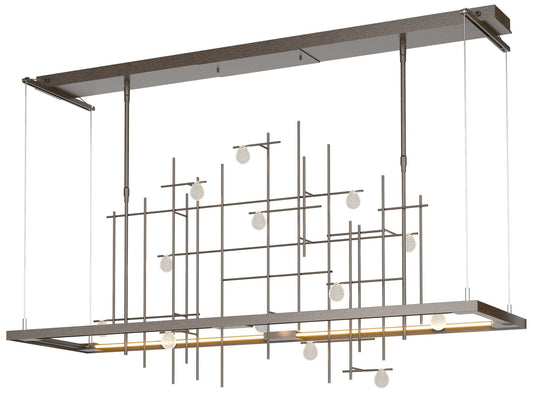 Spring 53.4"W Oil Rubbed Bronze Standard LED Pendant w/ Clear Bubble S