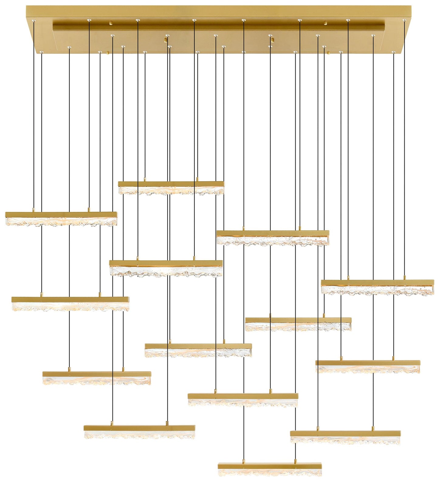 Stagger Integrated LED Brass Chandelier