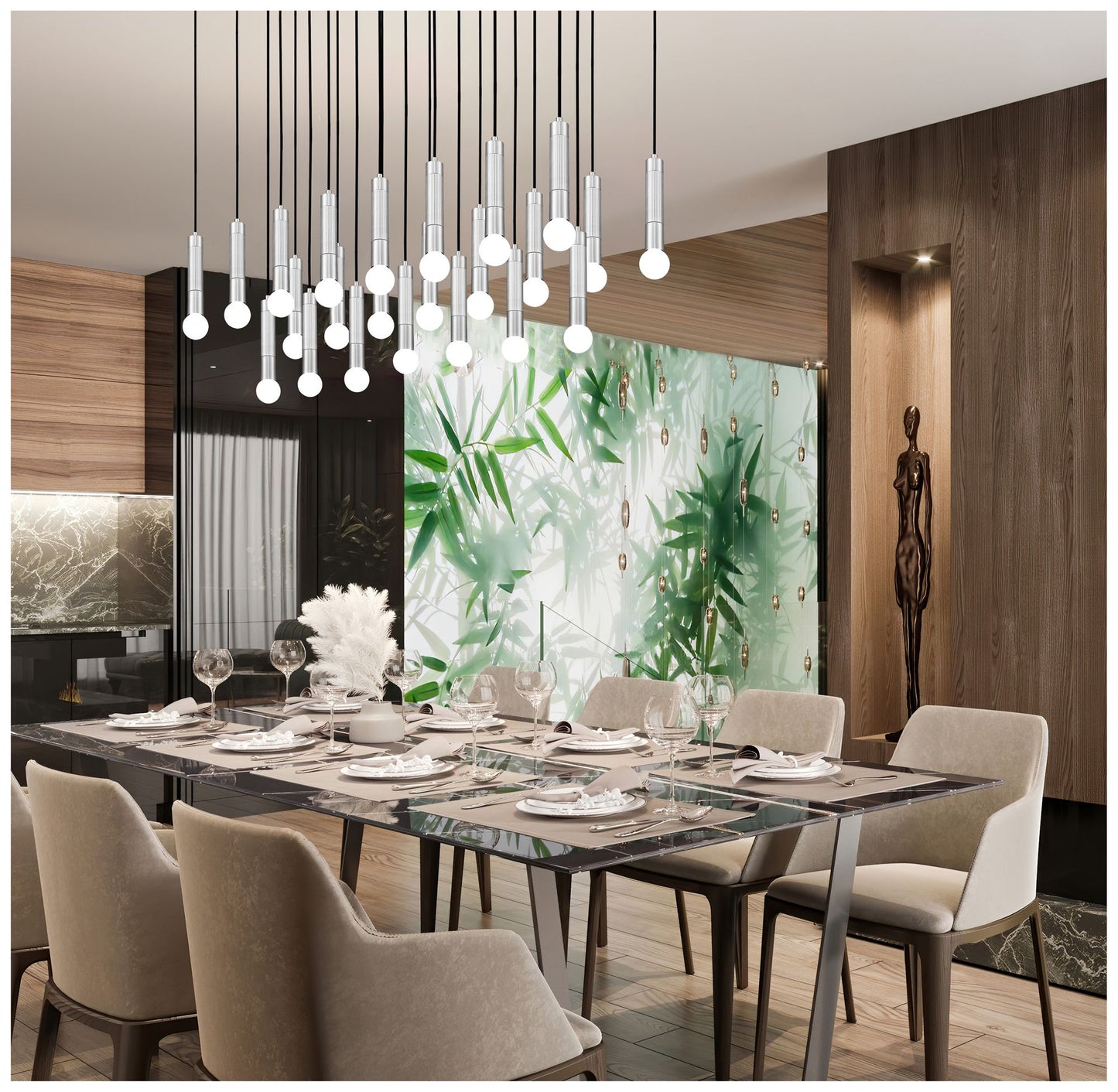 Stari by Z-Lite Brushed Nickel 23 Light Linear Chandelier