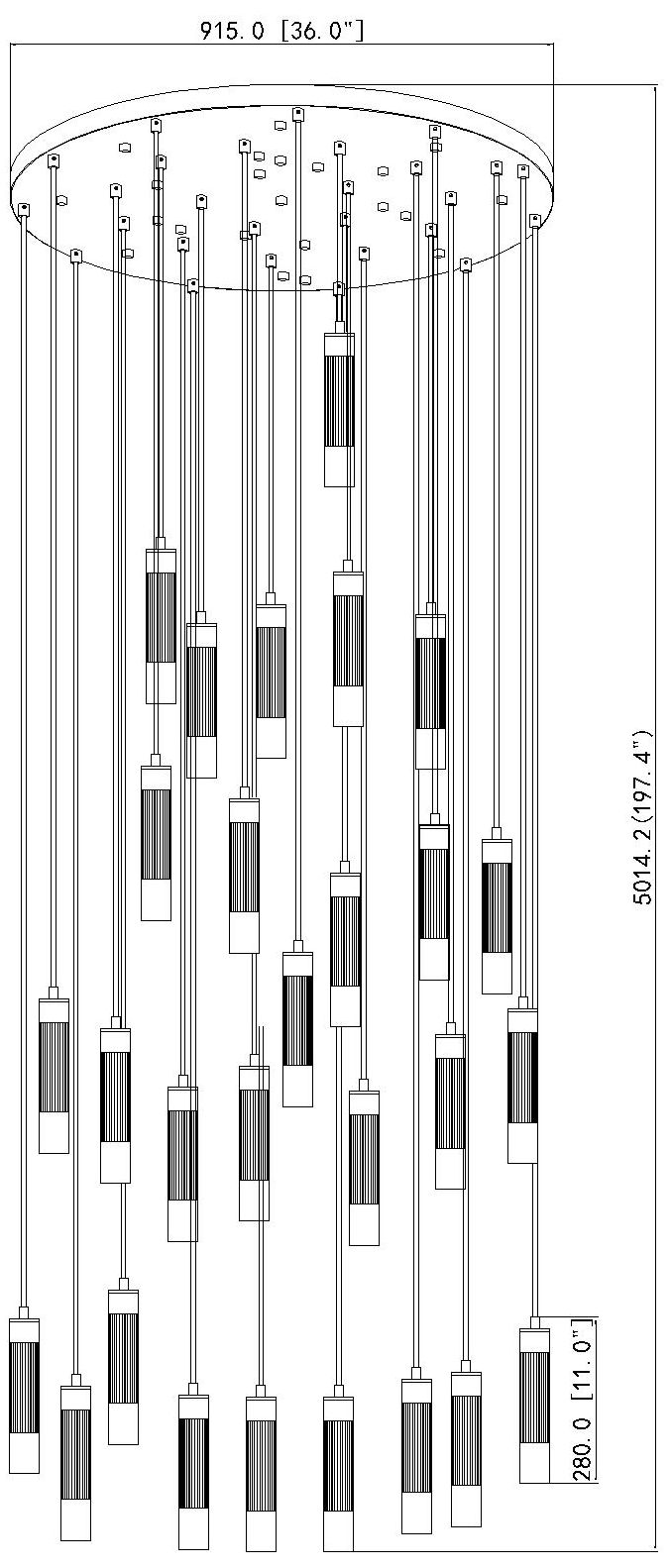 Stari by Z-Lite Matte Black 27 Light Chandelier