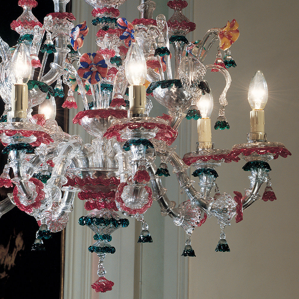 Statement Chandelier With Colourful Floral Detailing