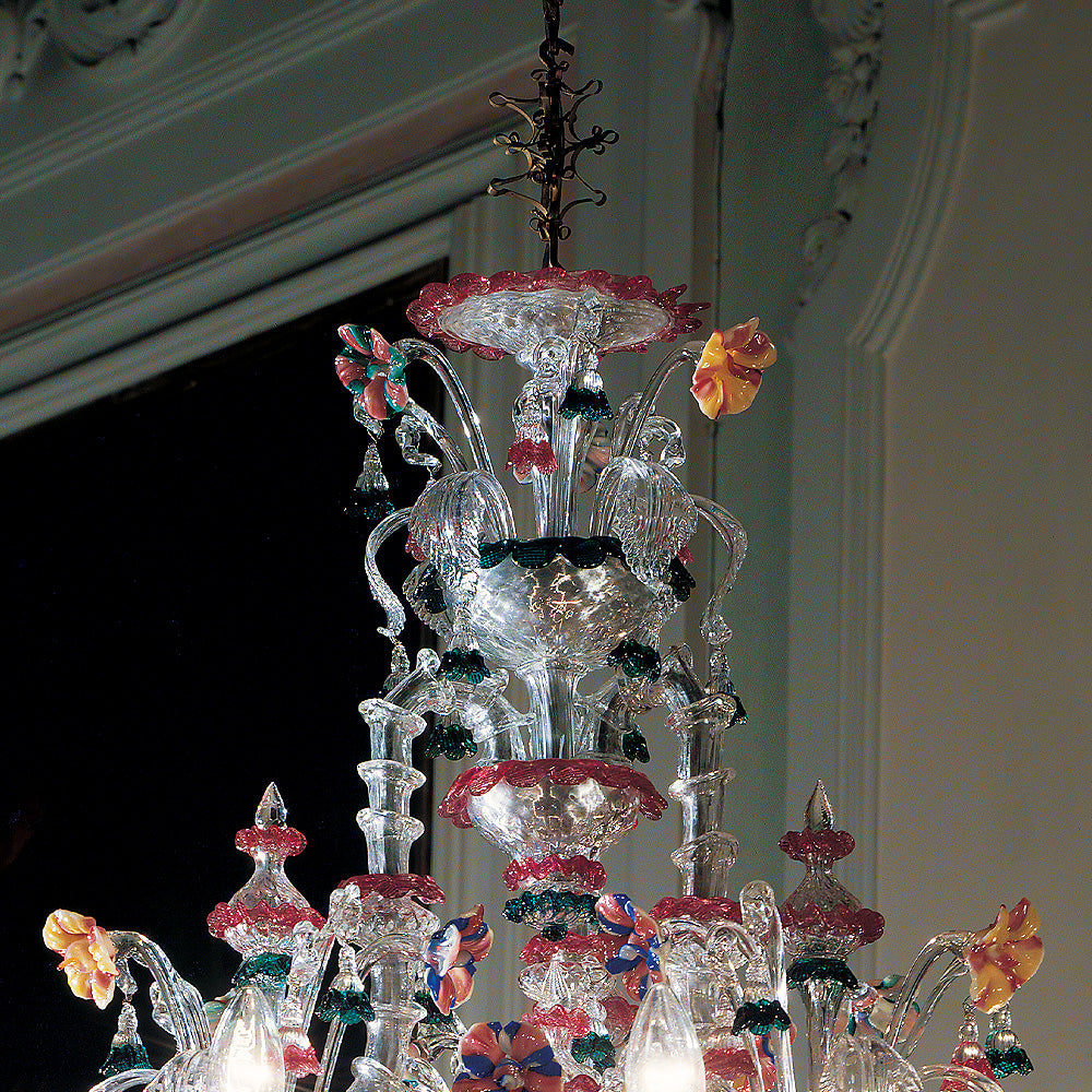 Statement Chandelier With Colourful Floral Detailing