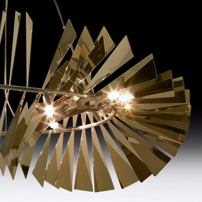 Statement Contemporary Designer Gold Plated Chandelier