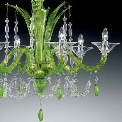 Statement Green Crystal Drop Chandelier