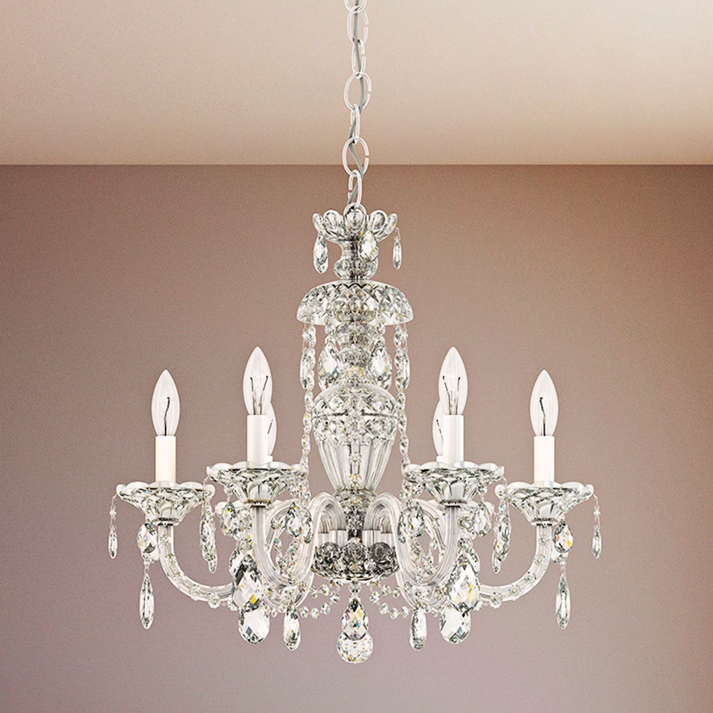 Sterling 22.5"H x 21"W 6-Light Crystal Chandelier in Polished Gol