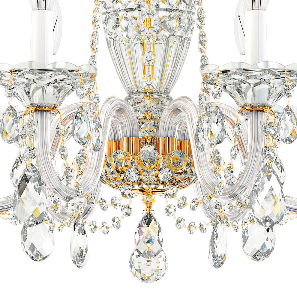 Sterling 22.5"H x 21"W 6-Light Crystal Chandelier in Polished Gol