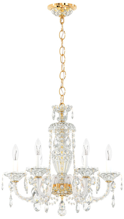 Sterling 22.5"H x 21"W 6-Light Crystal Chandelier in Polished Gol