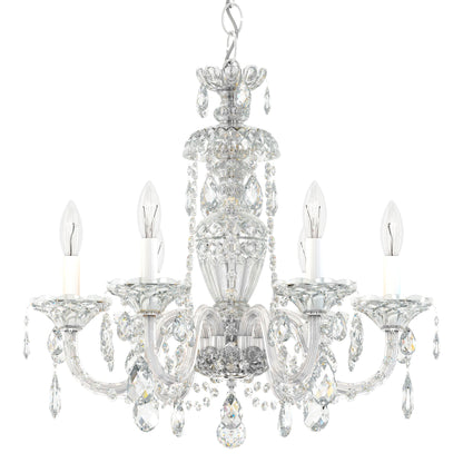 Sterling 6-Light Chandelier in Silver with Swarovski Crystal