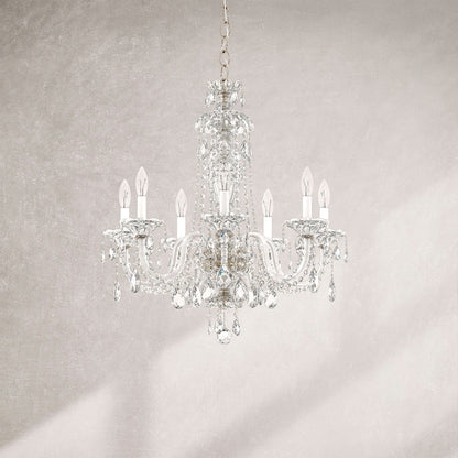 Sterling 7-Light Chandelier in Silver with Swarovski Crystal