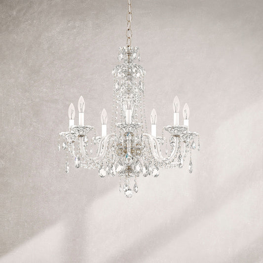 Sterling 7-Light Chandelier in Silver with Swarovski Crystal