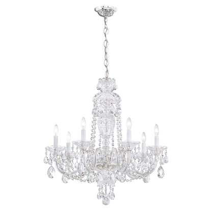 Sterling 7-Light Chandelier in Silver with Swarovski Crystal